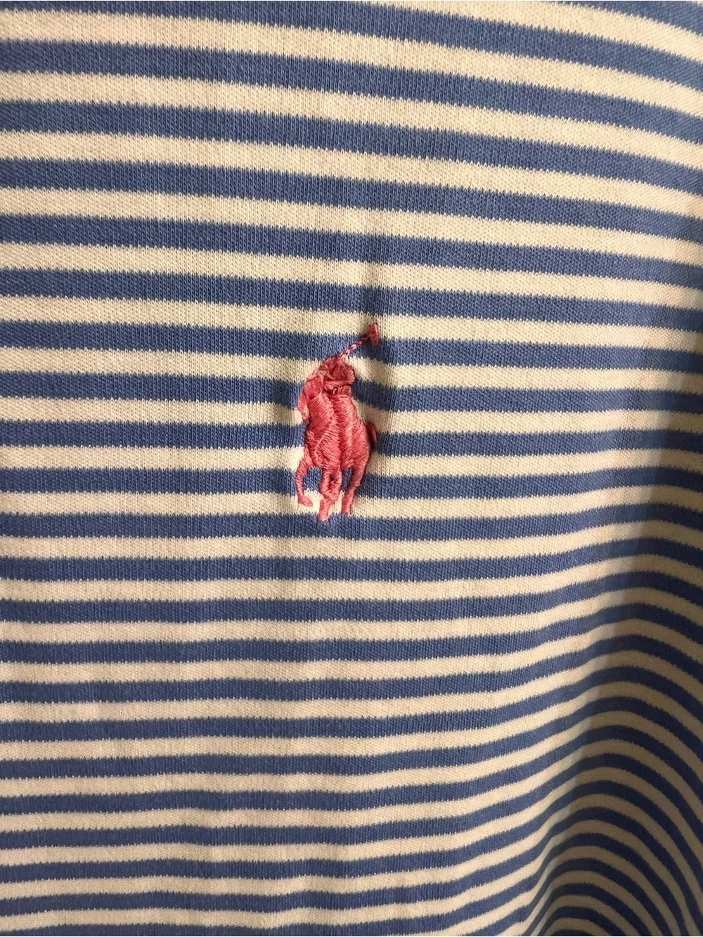 Polo by Ralph Lauren Blue & White Striped Cotton Polo Shirt